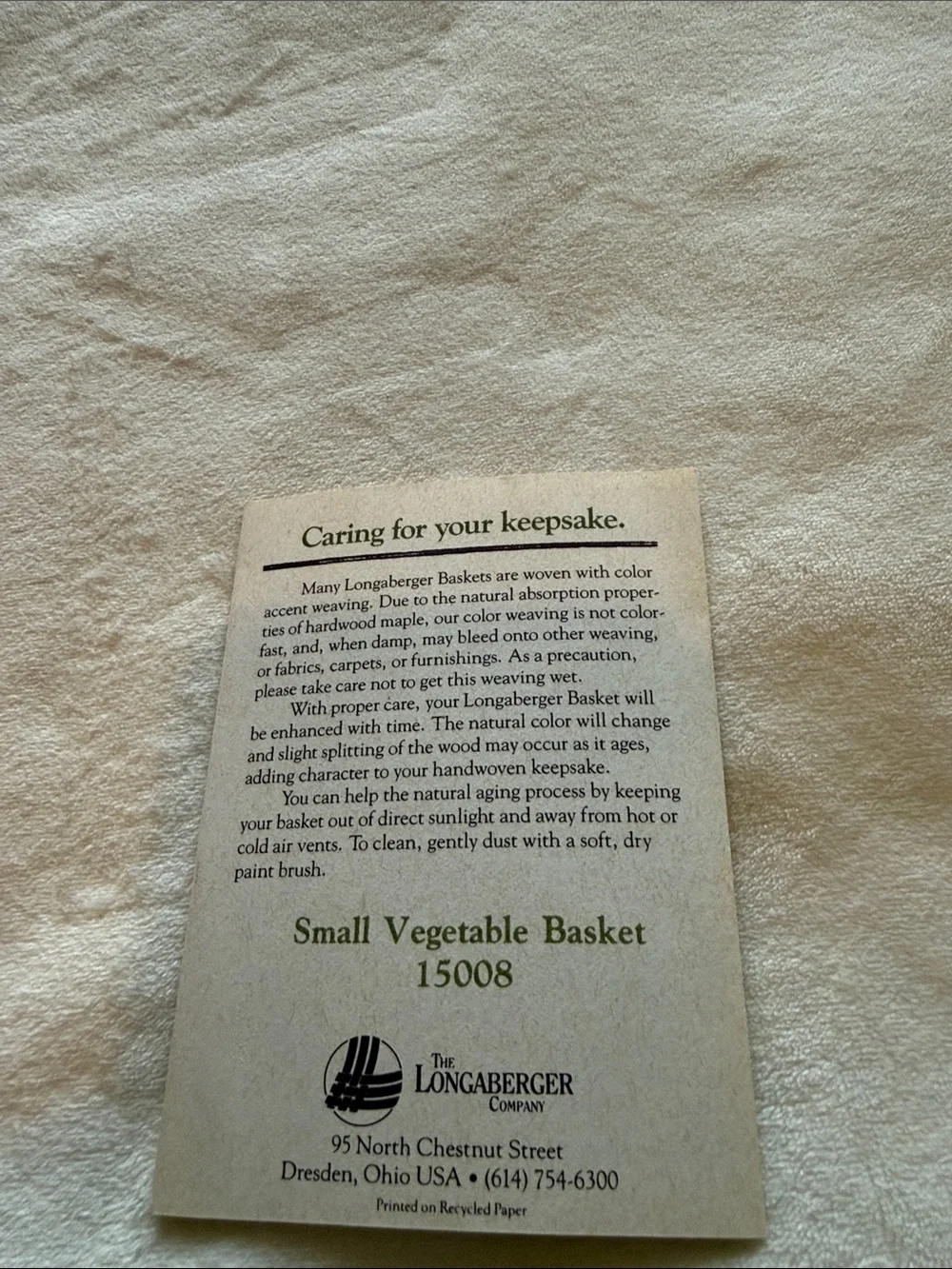 Longaberger Brown Woven Slanted Basket with Liner. Vegetable basket